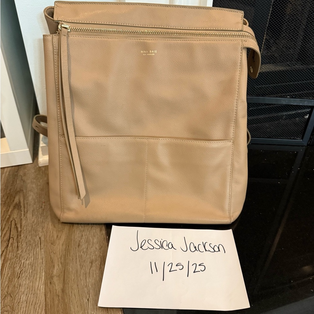 Mina Baie Oat Harper Leather Bag